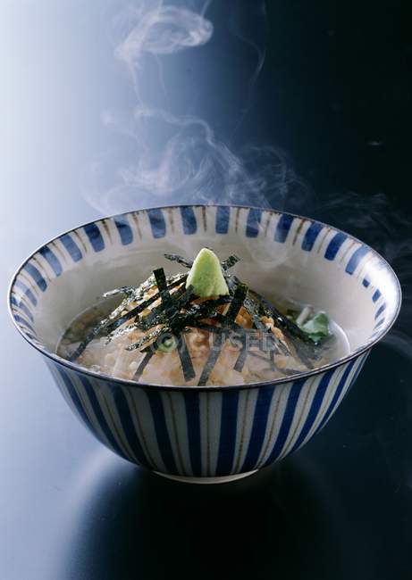 Rice with green tea — Stock Photo