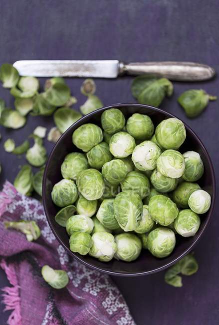 Cleaned Brussels sprouts — Stock Photo