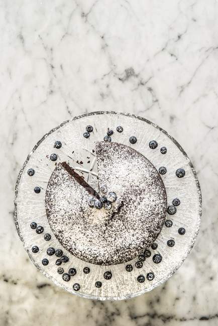 Gâteau au chocolat aux myrtilles — Photo de stock