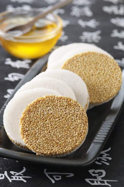 Sesame seed wafers — Stock Photo