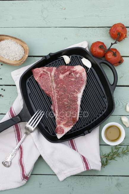 Raw T-Bone steak — Stock Photo