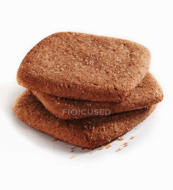 Three wholemeal biscuits — Stock Photo