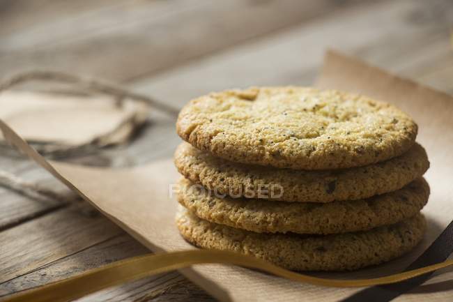 Stack of wholemeal biscuits — Stock Photo