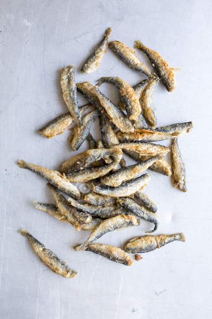Fried smelts fish — Stock Photo