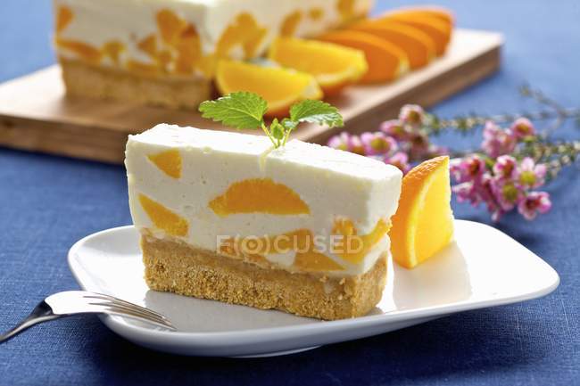 Quark and orange cake — Stock Photo