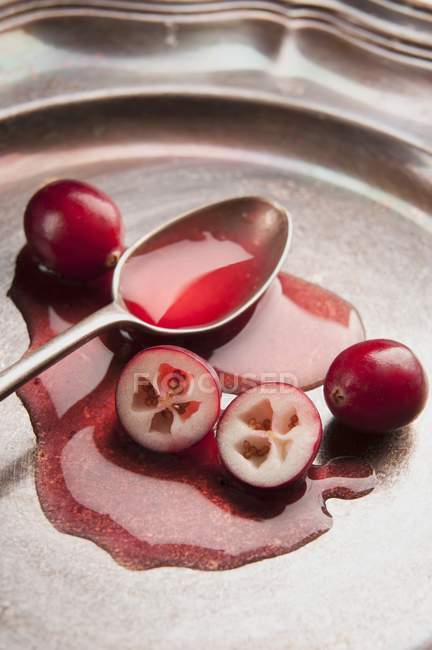 Piscina di gelatina di mirtilli rossi — Foto stock