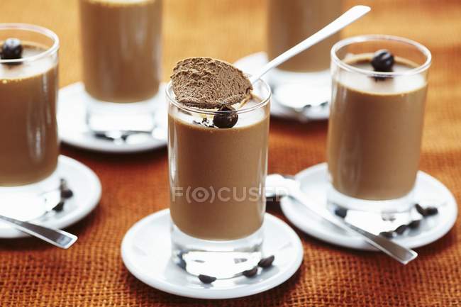 Glasses of coffee mousse — Stock Photo