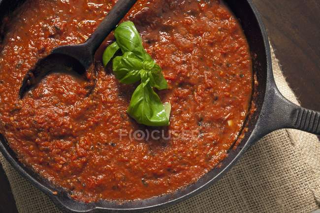 Homemade tomato sauce for pasta — Stock Photo