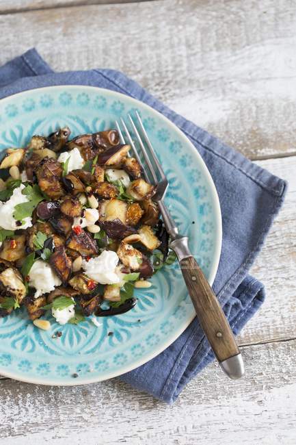 Salad with aubergines and parsley — Stock Photo