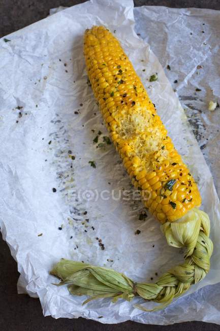 Oven-baked corn cob — Stock Photo