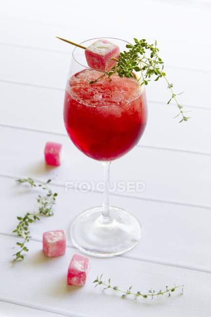 Red cocktail with granita — Stock Photo