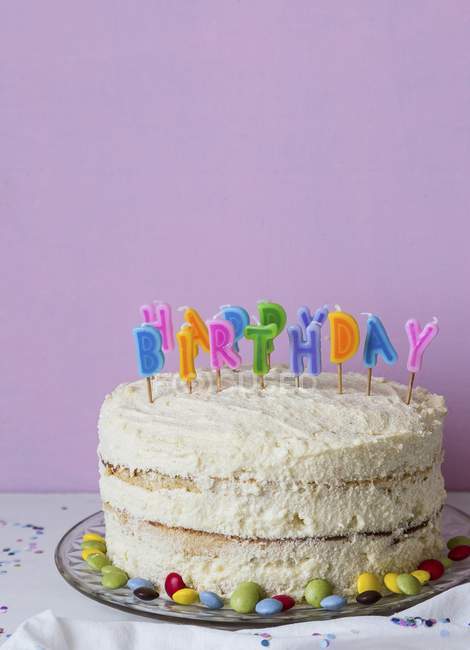 Children birthday cake — Stock Photo