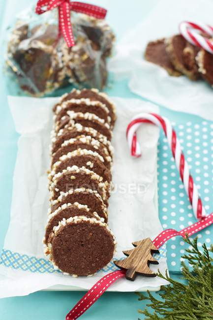 Schokoladen-Shortbread-Kekse — Stockfoto