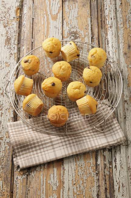 Mini chocolate chip muffins — Stock Photo