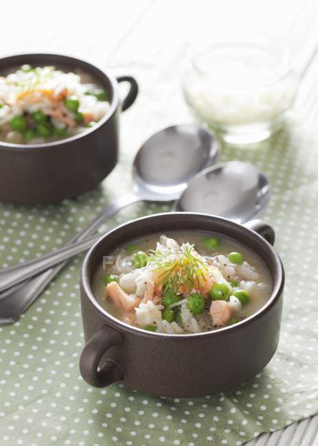 Soup with risotto rice — Stock Photo