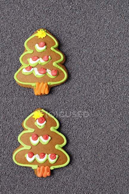 Lebkuchen-Weihnachtsbäume — Stockfoto
