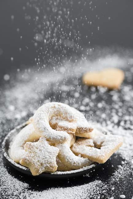 Selection of biscuits with sugar — Stock Photo