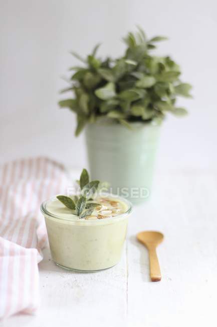 Cream of broccoli soup — Stock Photo