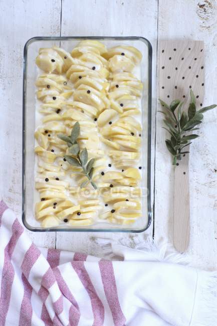Potato gratin with peppercorns — Stock Photo