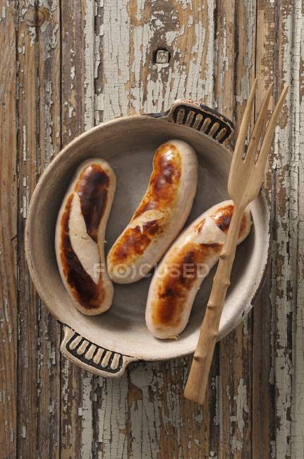Boudin blanc French white sausages — Stock Photo
