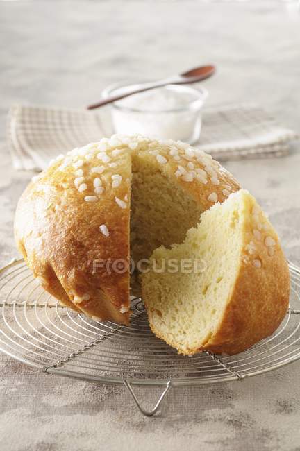 Pastis Landais  yeast dough cake — Stock Photo