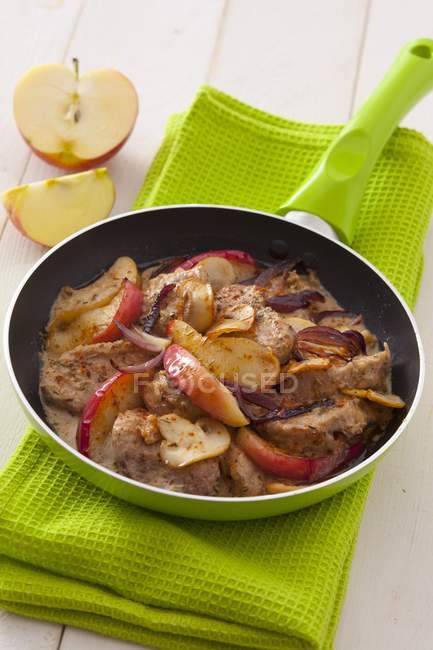 Pork fillet with apple — Stock Photo