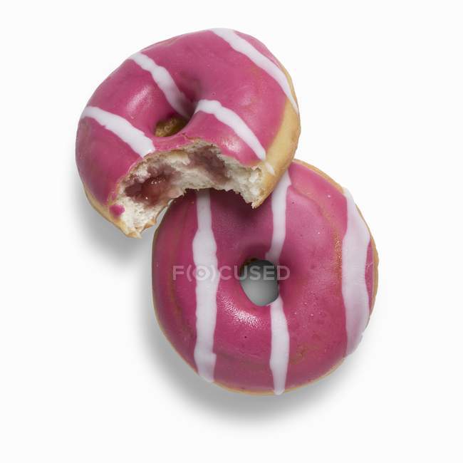 Strawberry doughnuts with jam — Stock Photo