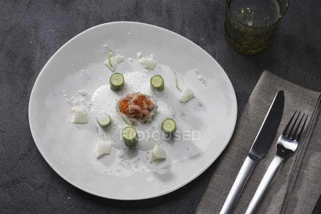 Caviar avec mousse de champagne — Photo de stock
