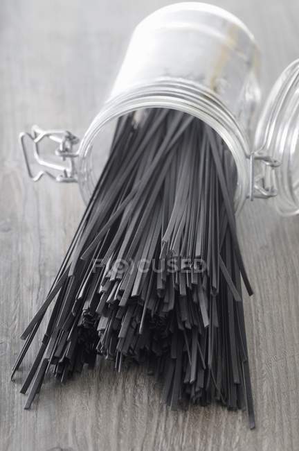 Blank ink squid spaghetti pasta — Stock Photo