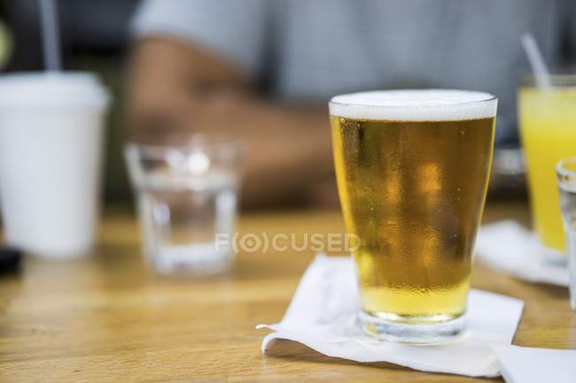 Beer in a coffee house — Stock Photo
