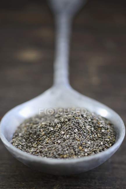 Chia seeds on spoon — Stock Photo