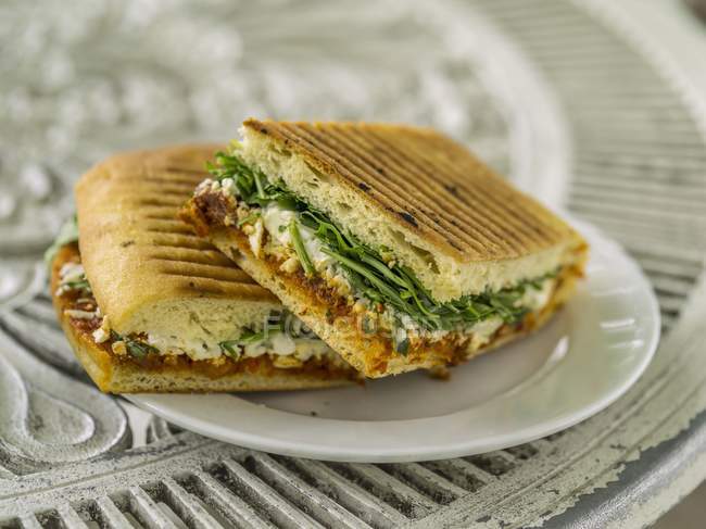 Panini filled with cheese — Stock Photo