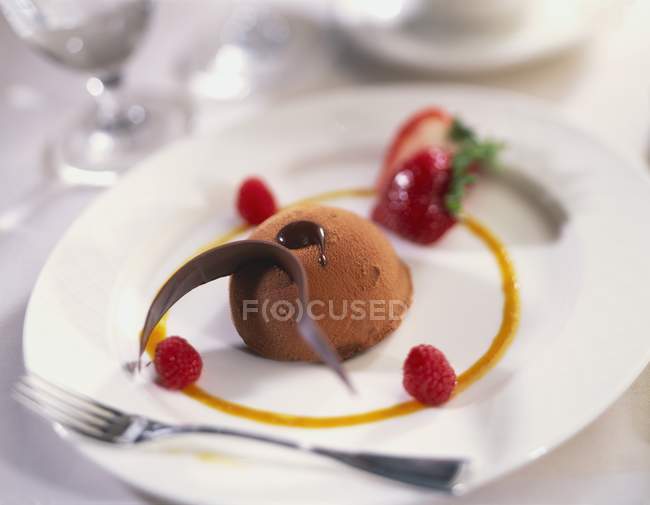 Mousse al cioccolato dessert — Foto stock