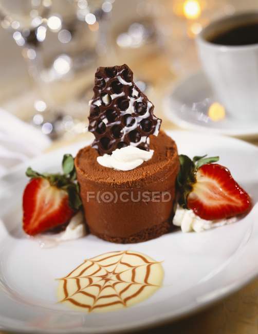 Chocolate Mousse Dessert — Stock Photo