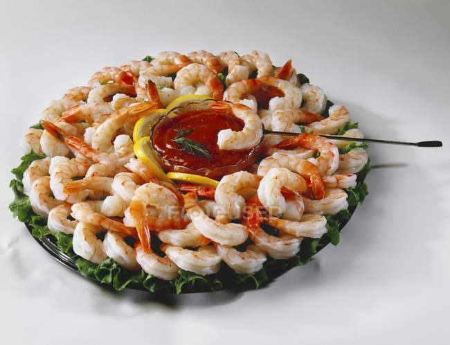 Shrimp Cocktail Platte — Stockfoto