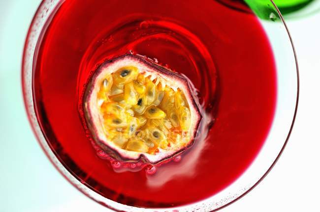 Passion Martini with passion fruit — Stock Photo