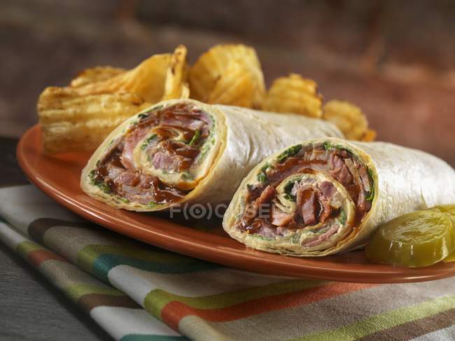 Brisket Wrap with American Cheese — Stock Photo