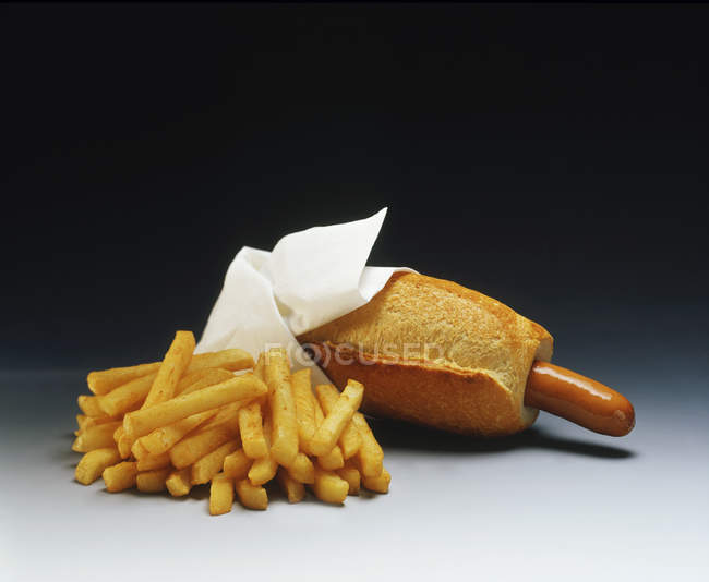 Blanket with French Fries — Stock Photo
