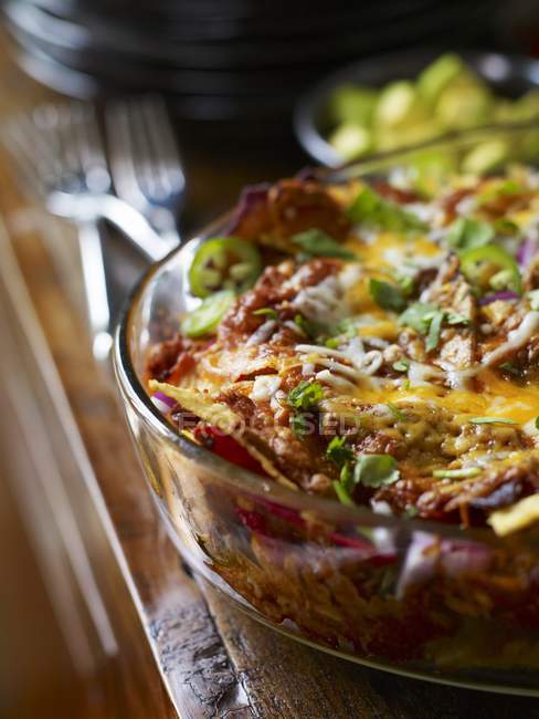 Fresh spicy mexican lasagne — Stock Photo