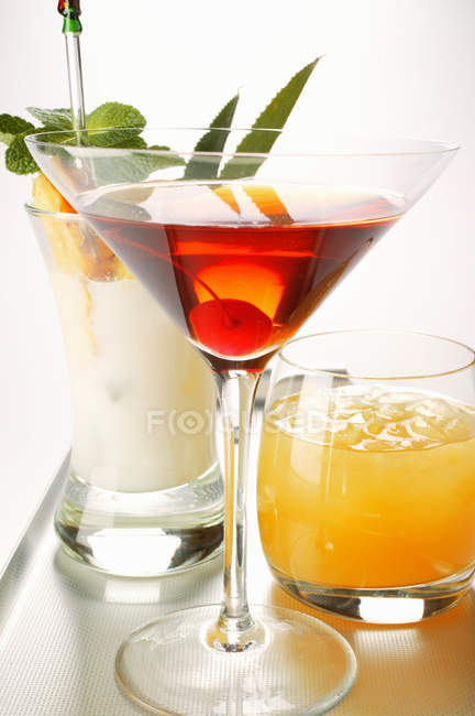 Three different cocktails — Stock Photo
