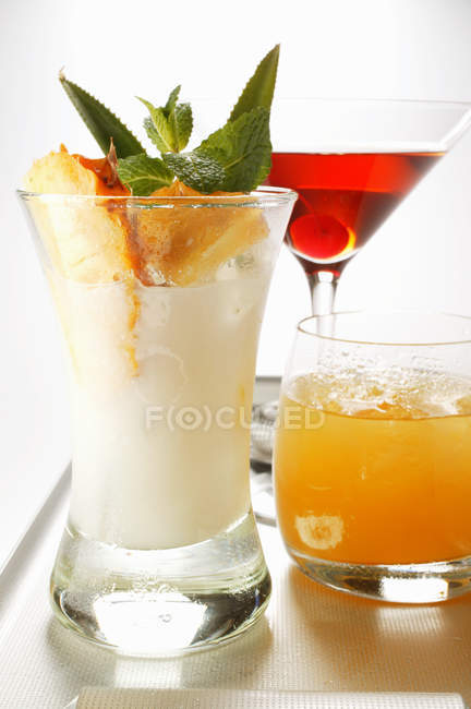 Three different cocktails — Stock Photo