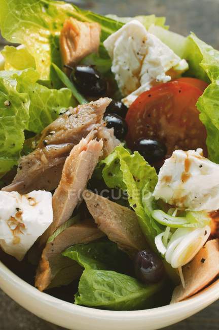 Romaine lettuce with tuna — Stock Photo