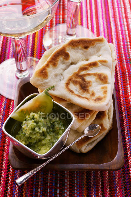 Cheese tortillas with sauce — Stock Photo