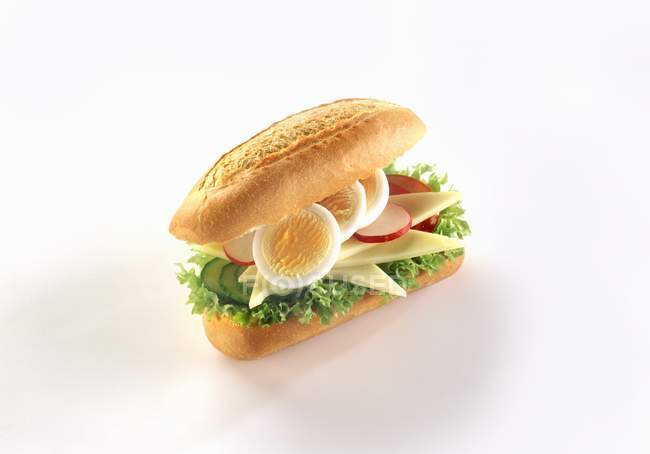 Rábanos y huevo en un sándwich - foto de stock