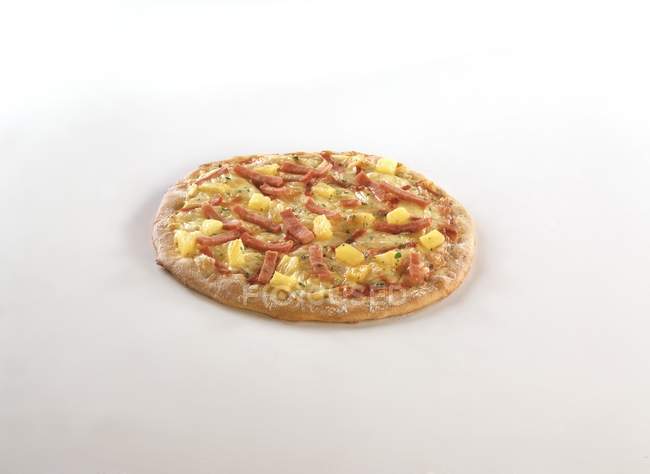 Pizza Hawaii with ham — Stock Photo