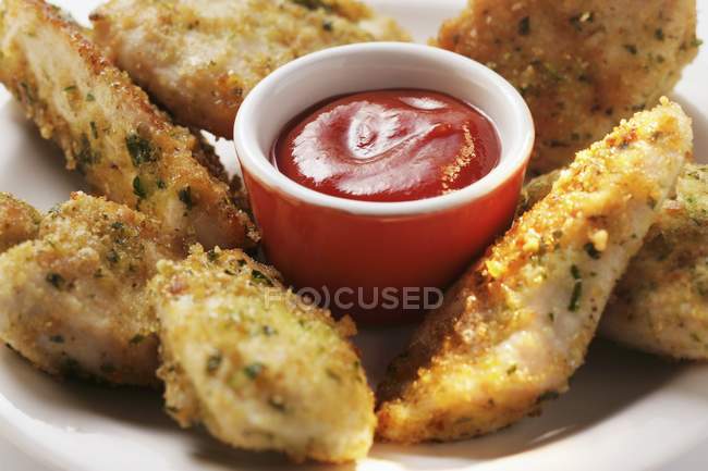 Chicken nuggets in herb panade — Stock Photo