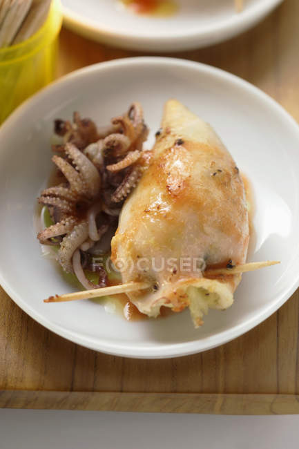 Stuffed squid and octopus — Stock Photo