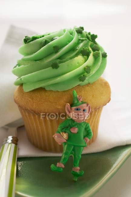 Muffin con crema verde — Foto stock