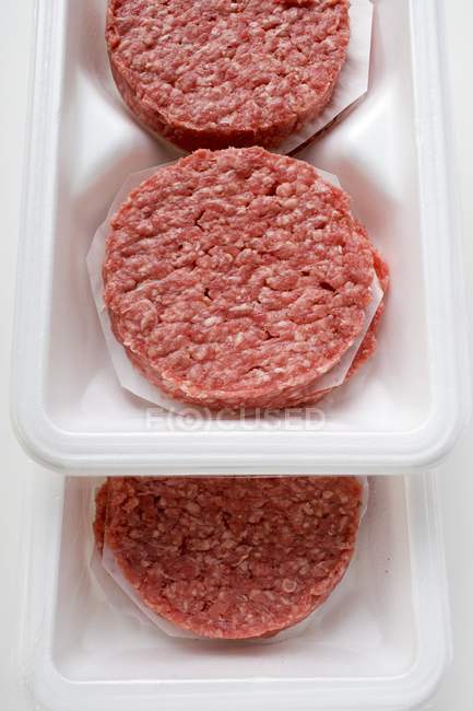 Raw burgers for hamburgers — Stock Photo