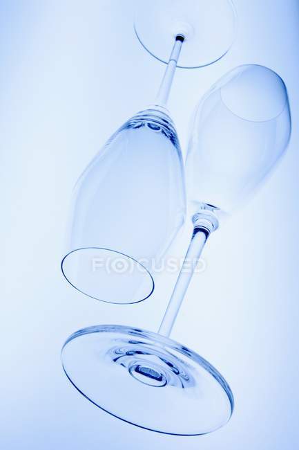 Closeup view of two empty Champagne glasses — Stock Photo